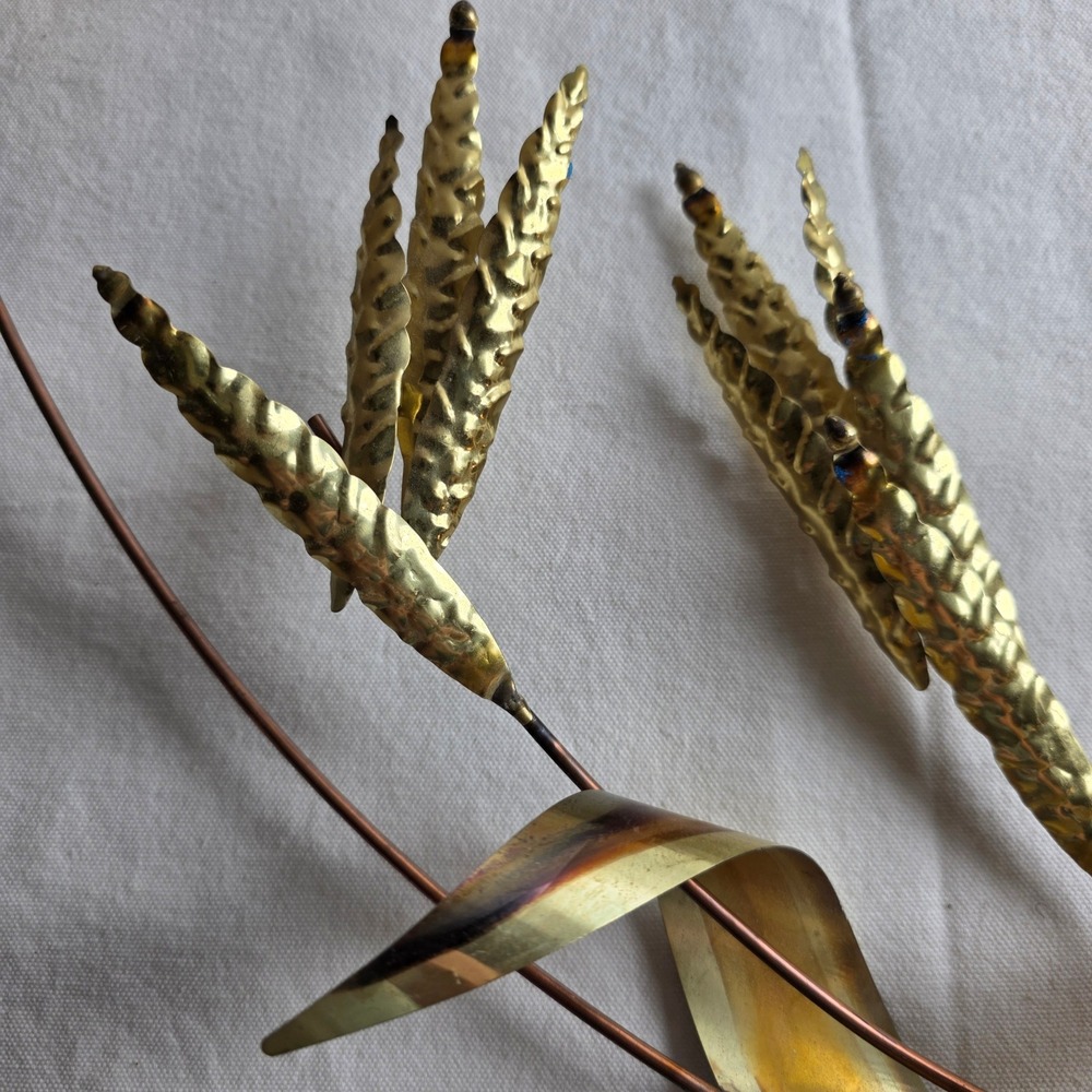 Vintage Home Interiors Mid Century Modern Metal Wheat Bundle Wall Sculpture - Picture 4 of 9